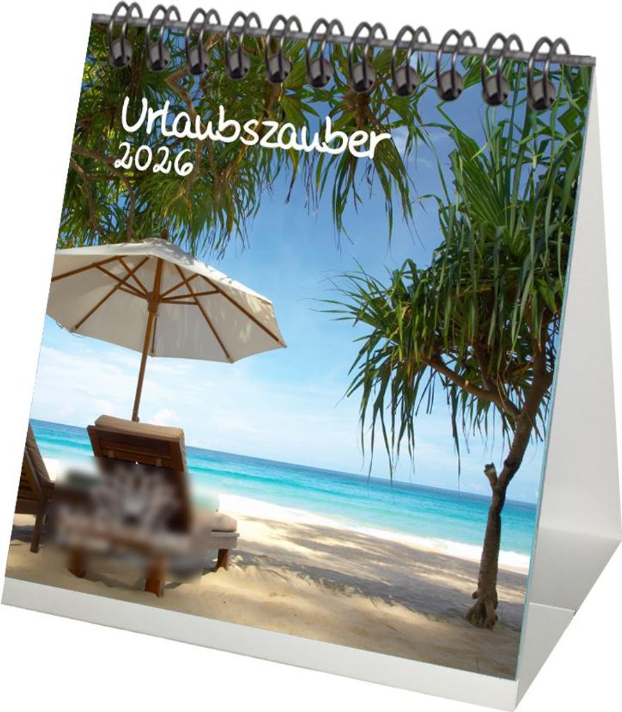 Urlaubszauber Tischkalender 10cm x 10cm für 2026 Ferne Länder und Urlaubsträume - Seelenzauber