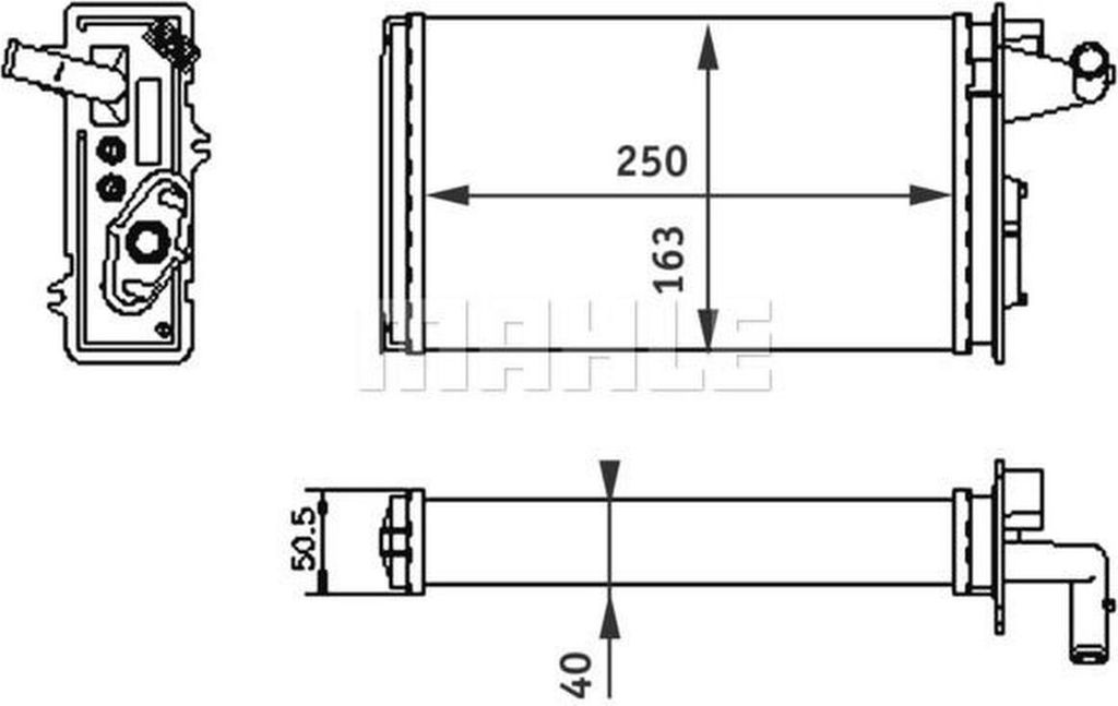 MAHLE AH 141 000S Wärmetauscher Innenraumheizung Kühler für FIAT COUPE (FA/175) TIPO (160) CROMA (154) TEMPRA (159) TEMPRA S.W. (159) für ALFA ...