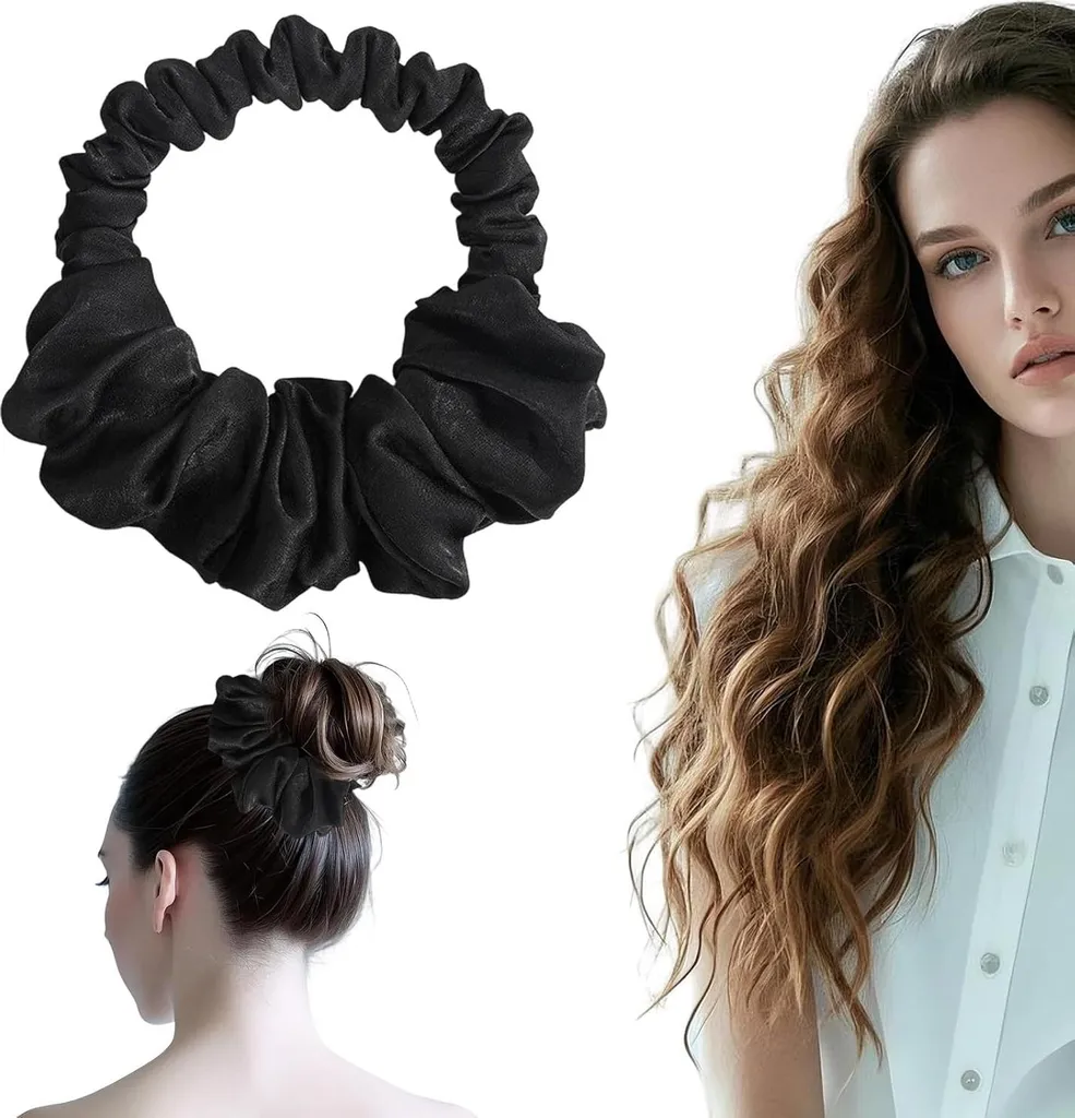 Curler de cheveux sans chaleur anti-casse avec chouchous noirs