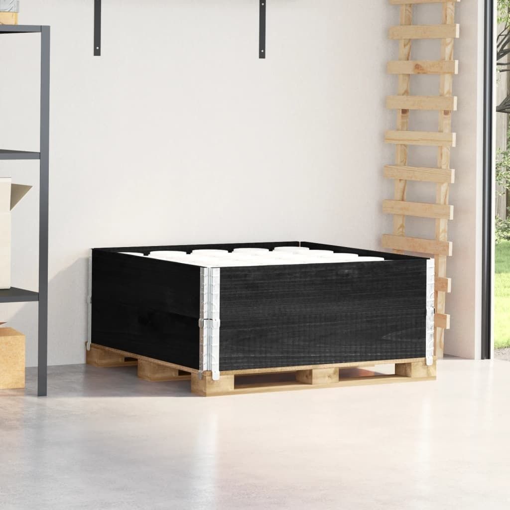 Praktischen Paletten-Aufsatzrahmen 2 Stk. Schwarz 100x100 Massivholz Kiefer - Materialpflege ,design Möbel 7913017 1parcel
