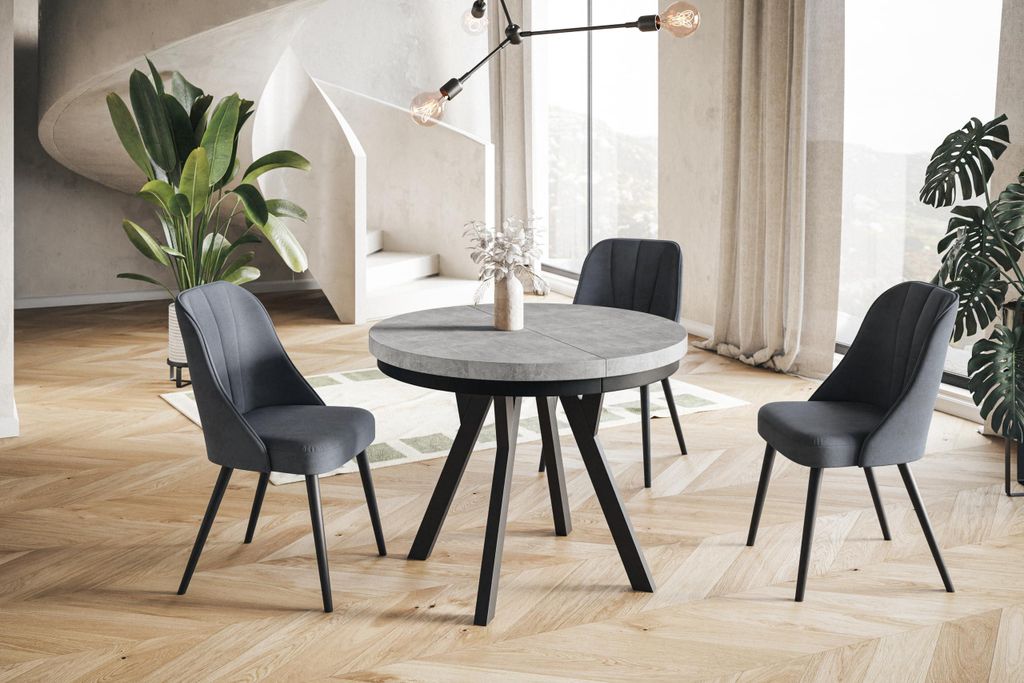 Esstisch Rund Evo, Moderner Esstich Ausziehbar, Tisch mit Produktbild 