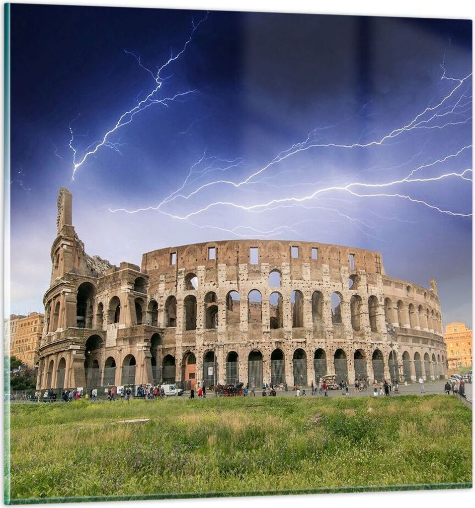 Bilder auf glas - Italien Architektur Kolosseum Tourismus - 40x40cm - Glasbilder - Wandbilder - Kunstdruck - Wanddekoration aus Glas - Glas Bilder ...