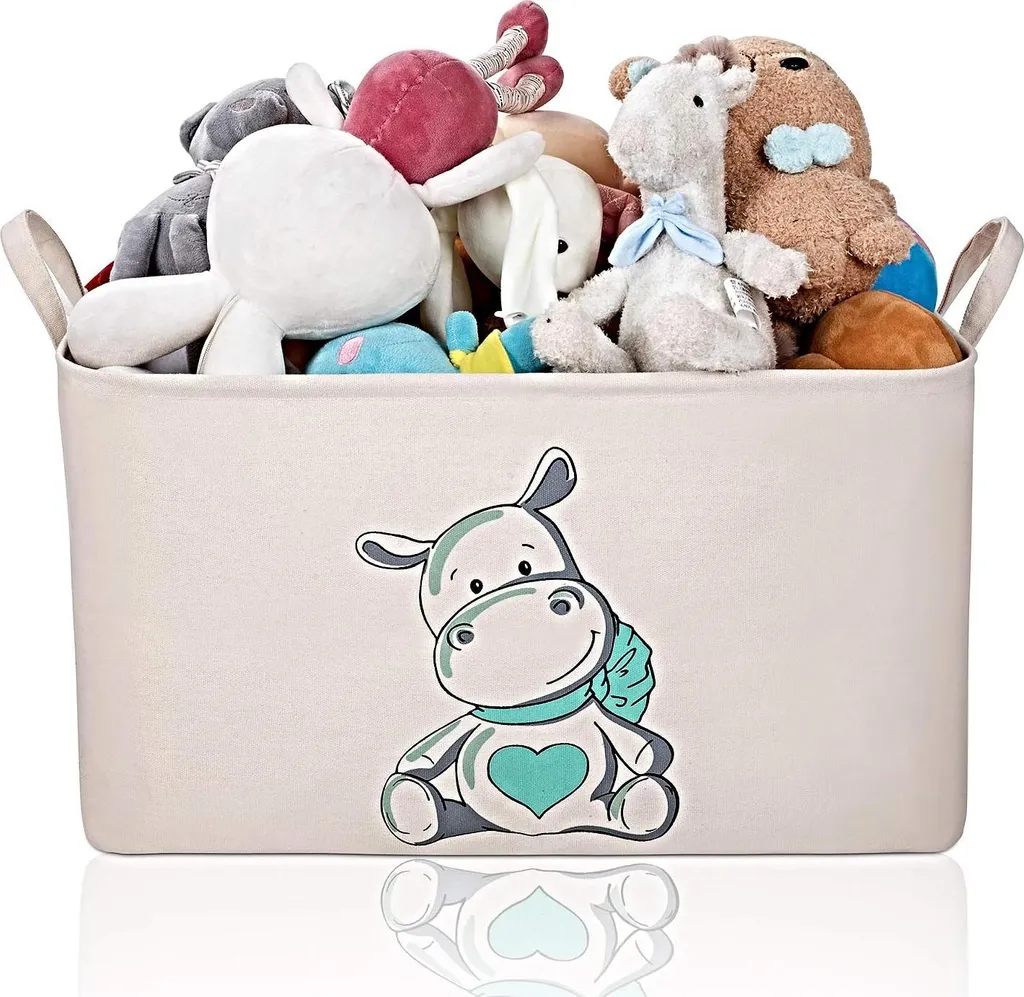 Boîte de rangement enfant pour chambre - Coffre à jouets pliable gris