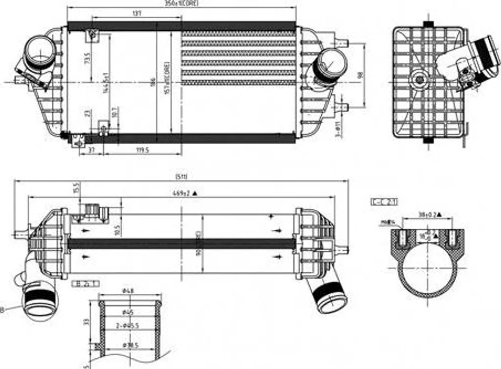 Refroidisseur turbo haute performance en aluminium OE 282712A800