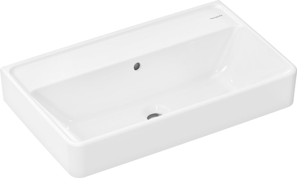 hansgrohe Xanuia Q Waschtisch Compact, ohne Hahnloch, mit Überlauf, 650x390mm, SmartClean, weiß, 61129450