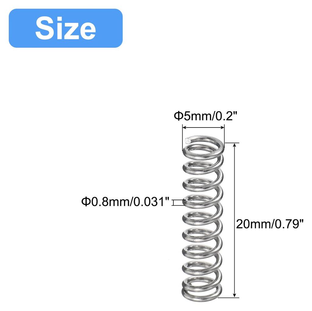 5Stk Druckfeder 304 Edelstahl Druckfedern Feder Federn Zugfeder Zugfedern Spiralfeder Spiralfedern Sprungfeder Stahlfeder 5mm AD 0.8mm Draht Gr??e ...