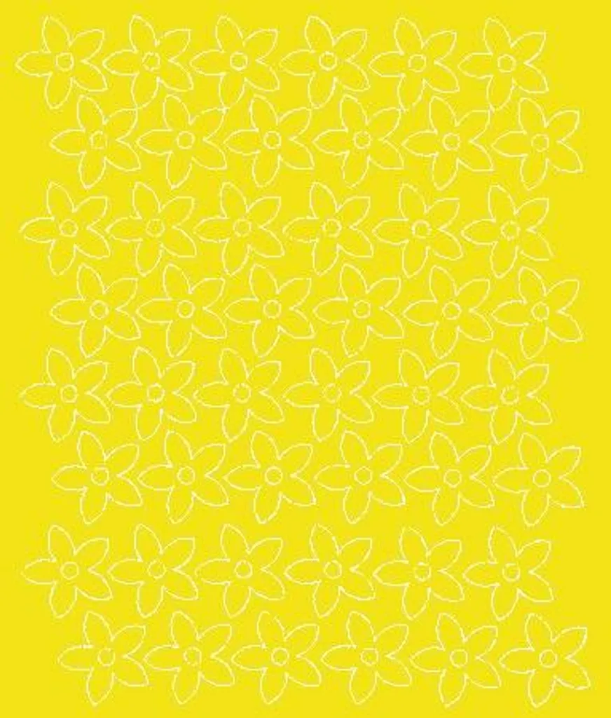 Adesivi per finestre con motivi floreali, diametro 3 cm, 48 pezzi, giallo brillante