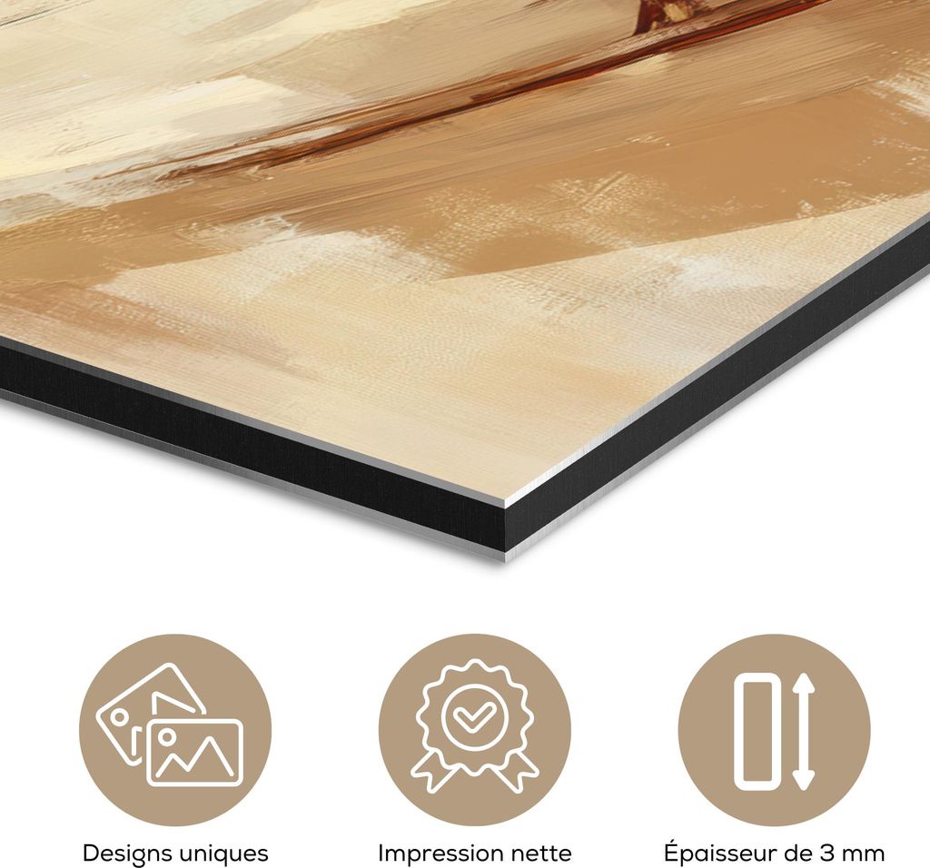 MuchoWow Wanddekoration Metall Metallbild Wandkunst 30x20 cm Weihnachten - Schlitten - Weihnachtsmann MuchoWow Aluminium Gemälde - Aluminiumgemälder