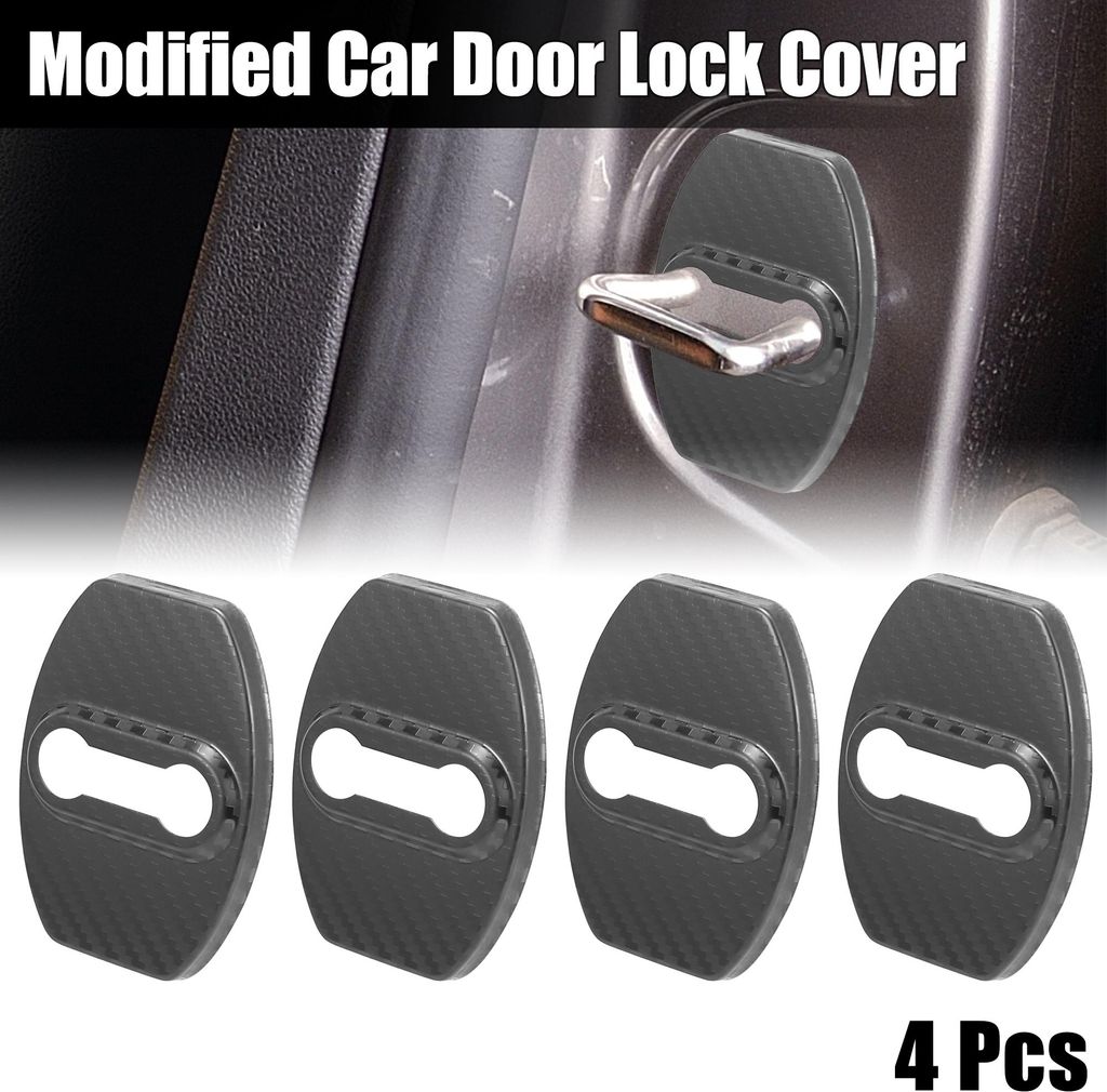 4 Stück Autotürschloss Verriegelungen Abdeckung Schutzkappen Schwarz Grau