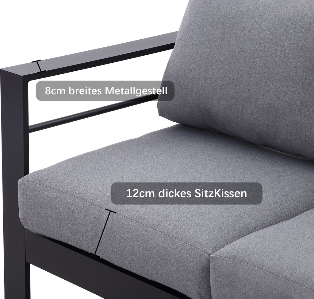 MeXo Gartenmöbel Aluminium, Sitzgruppe frei Kombination, Produktbild 4