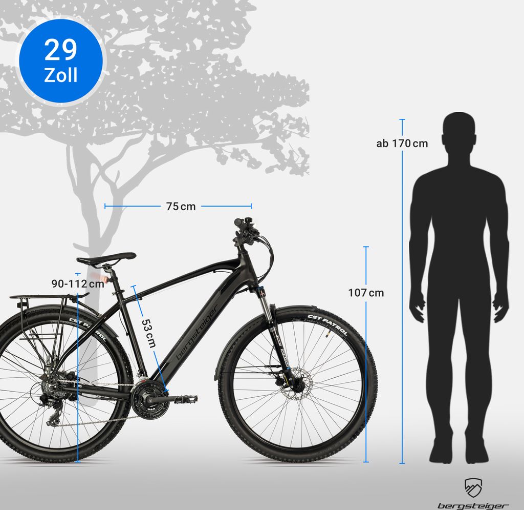 Bergsteiger Cannock 29 Zoll E-Bike mit 250 Watt Motor 36V Produktbild 7
