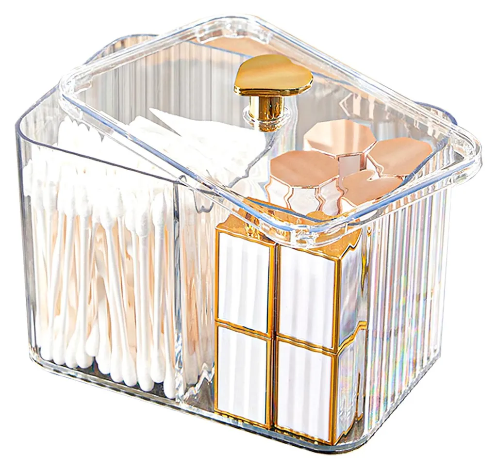 Rangement de salle de bain pour coton et maquillage, boîte esthétique