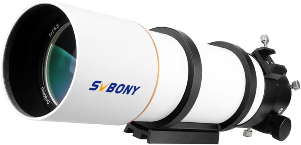 Svbony SV48P Teleskop Profi Erwachsene, 90mm F5.5 Refraktor Achromatisches, Rap Double Speed Okularauszug 360 Grad Drehwinkel OTA für Astrofotografie