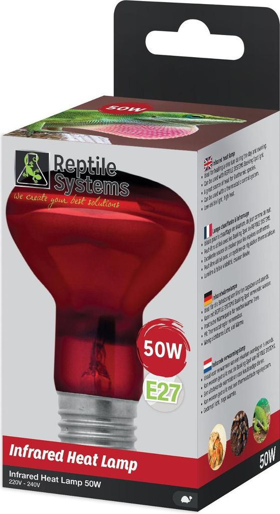 Reptile Systems - Infrared Heat Lamp, E27 Infrarot Wärmelampe - 50W
