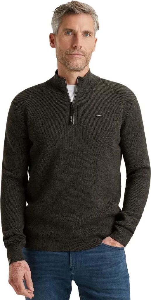 Vanguard Pullover Grau Half-Zip schwarzer Reißverschluss Stehkragen