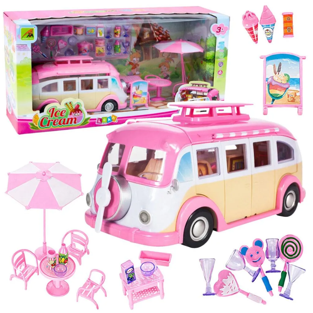 Glacier de Poupée Rose Idéal pour le Jeu de Rôle - Camper Pliable Enfant
