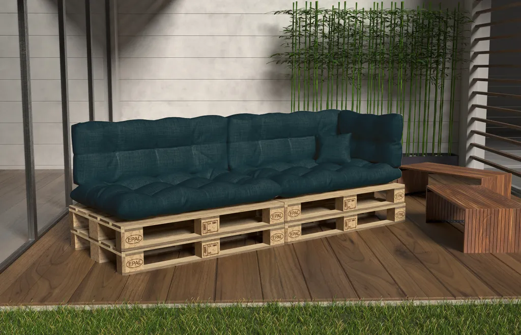 Cuscini Divano Pallet POKAR Verde Scuro | Set 6 Pezzi Comodi - 3