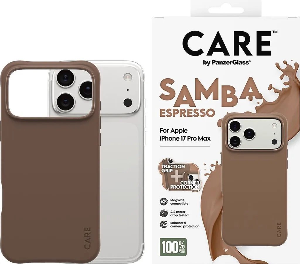 Custodia PanzerGlass CARE Samba Espresso per iPhone 17 Pro Max MagSafe