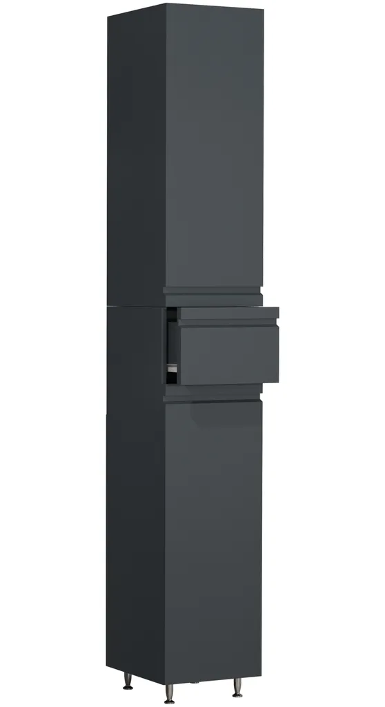 Colonne de Salle de Bain Silora VCM - Meuble de Rangement Haut Blanc
