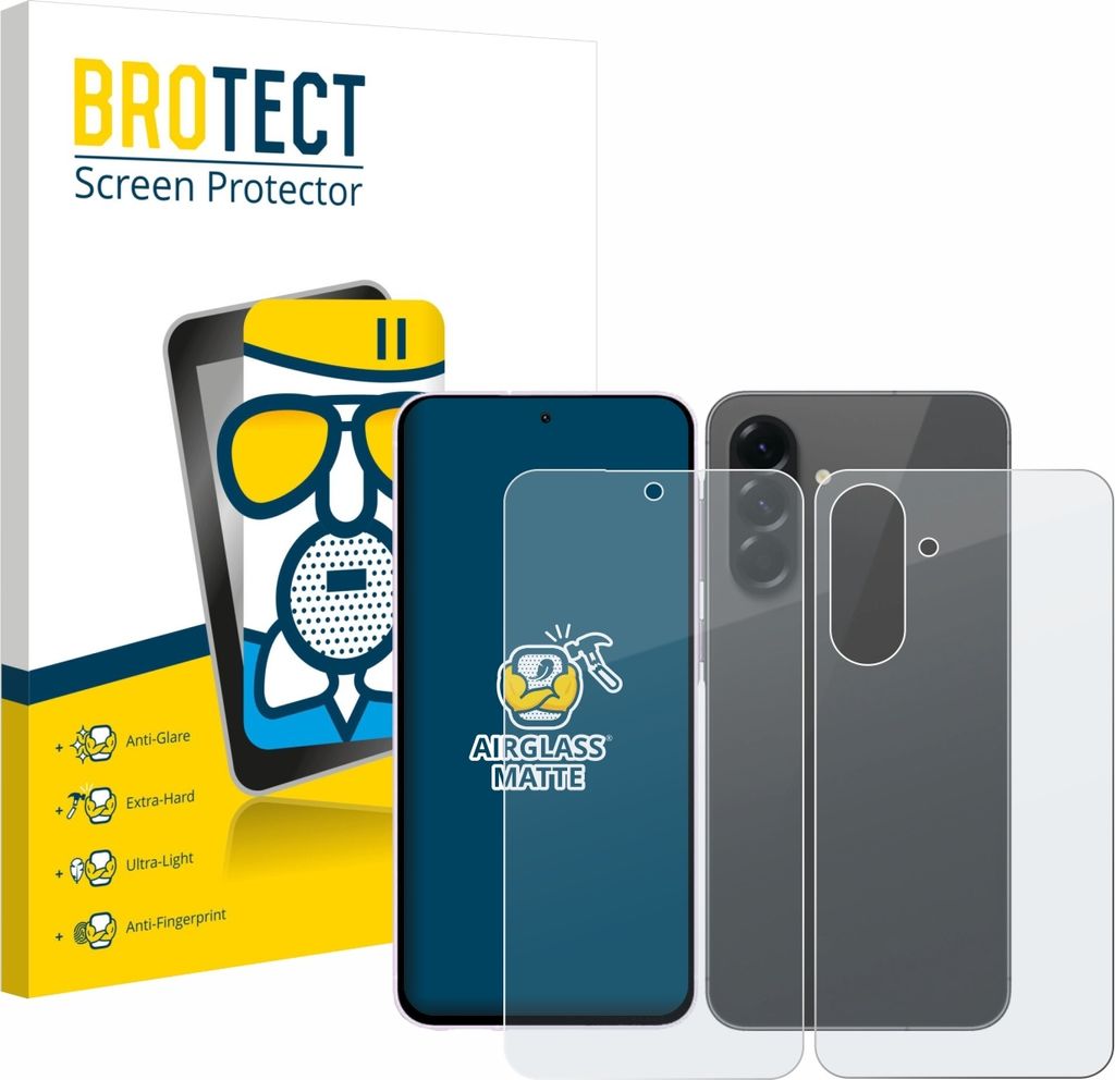 BROTECT Entspiegelungs Schutzglas für Samsung Galaxy A56 5G Enterprise Edition (Display+Rückseite) Schutzfolie Panzer Folie Glas Display Schutz matt