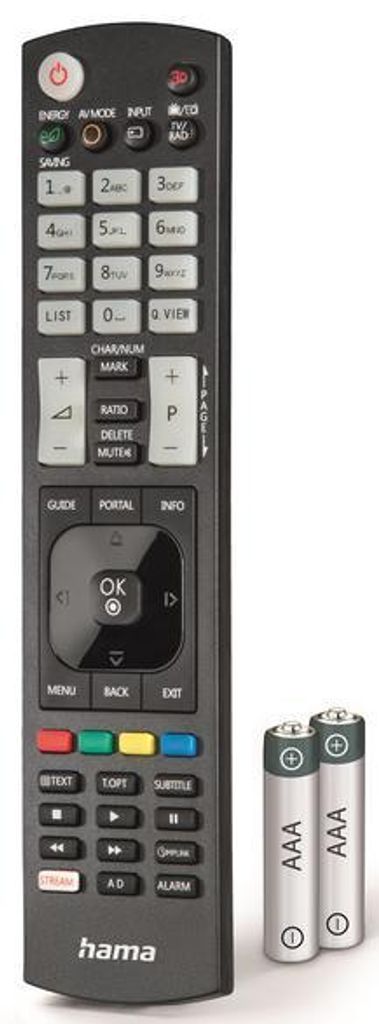 Hama 00221061, TV, IR Wireless, Tlačidlá, Čierna Obrázok produktu 