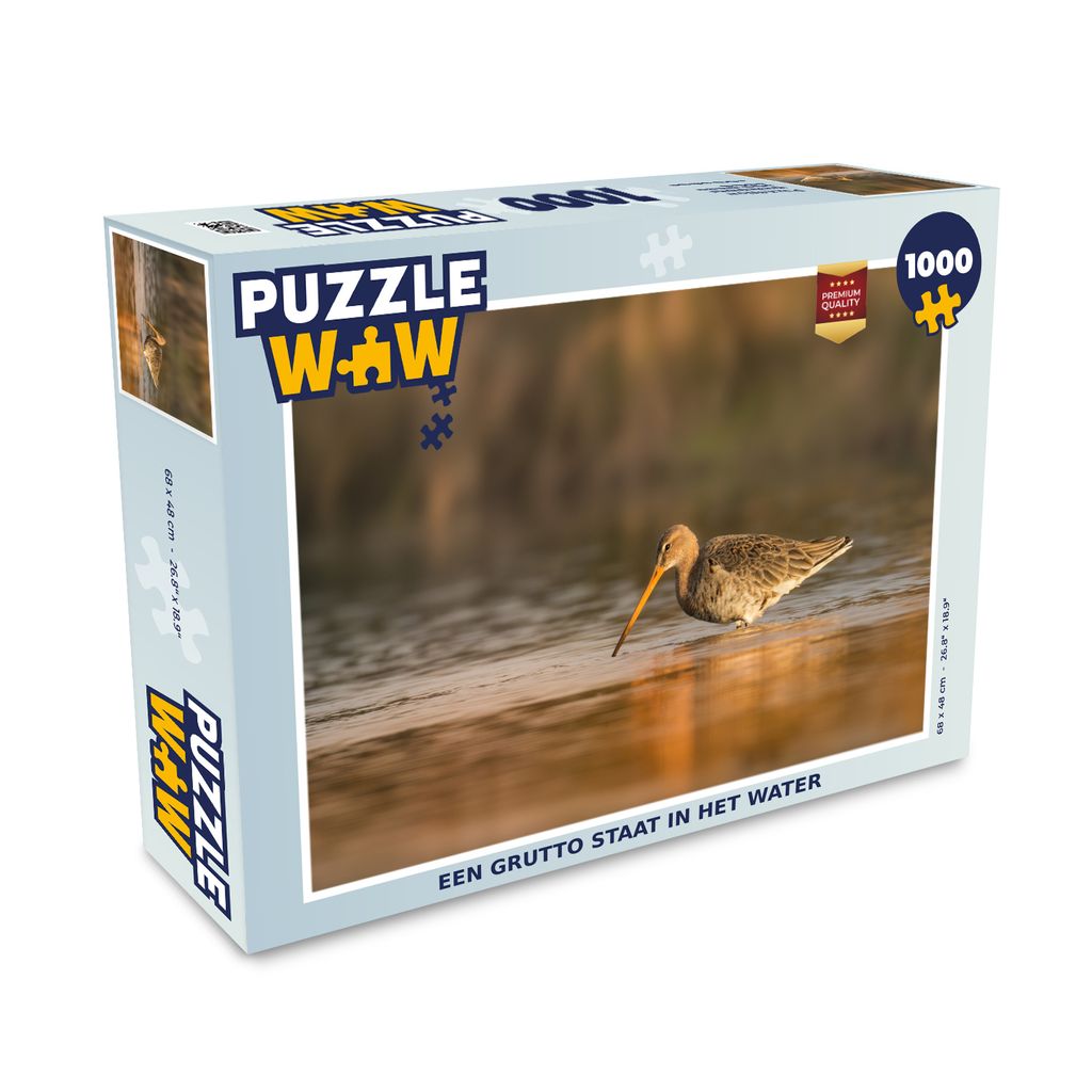 MuchoWow Puzzle 1000 Teile Eine Uferschnepfe steht im Wasser - Erwachsene - Rätsel