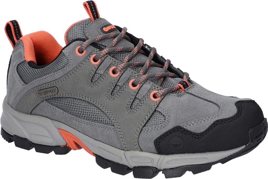 Hi-Tec - Damen Wanderschuhe "Auckland Lite", Wildleder FS10935 (42 EU) (Stahl/Koralle/Kühles Grau)