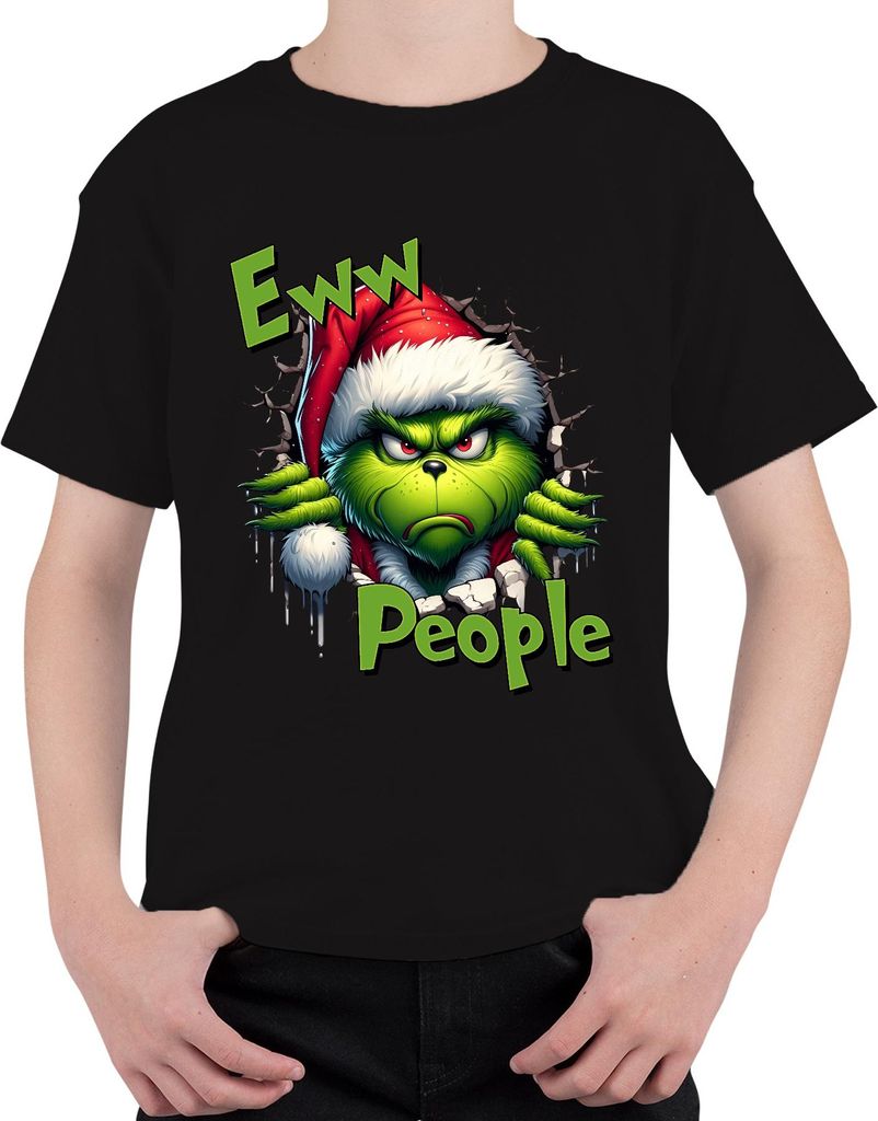 Eww People Grinch Weihnachtsmuffel grimmig lustig Geschenk Uni Kinder T-Shirt, Schwarz, 104