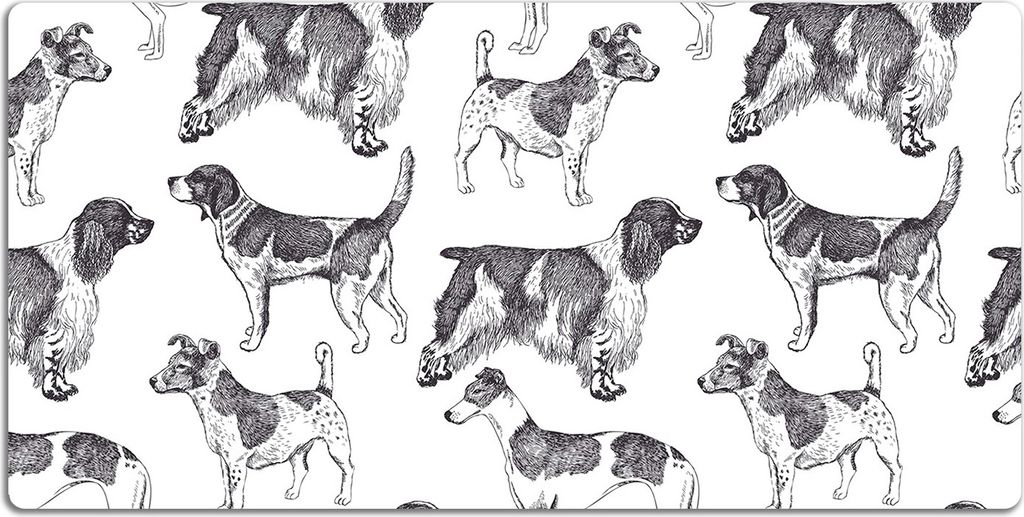 Schreibtischmatte Tischunterlage 100x50 cm Mauspad - Hundemuster