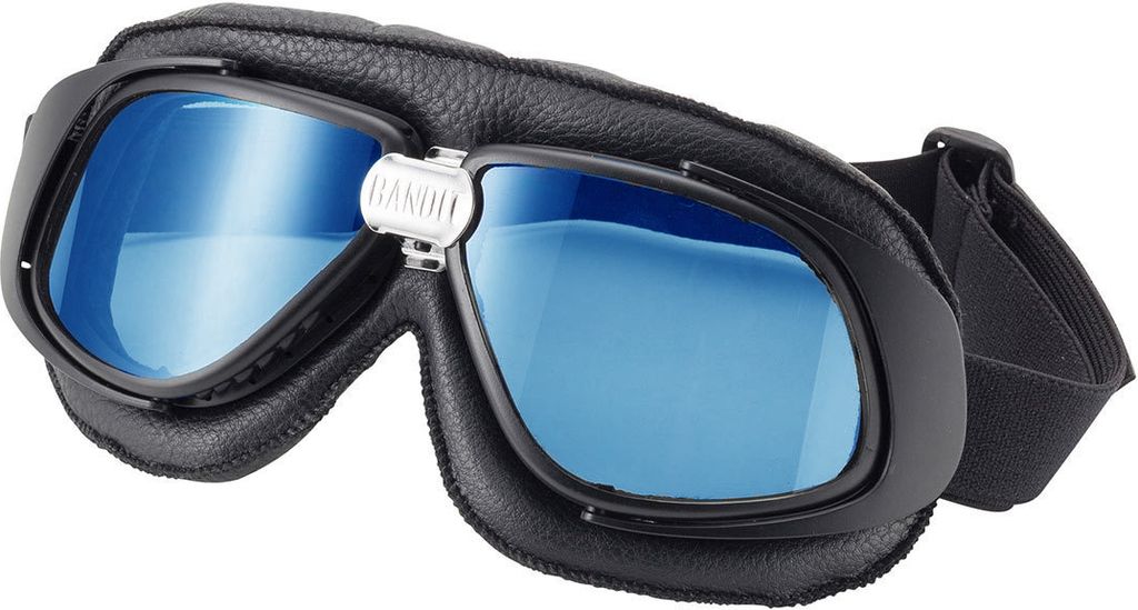 Bandit Classic Motorradbrille, schwarz/blau verspiegelt, Produktbild 