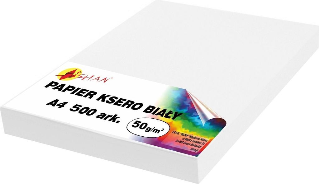 Papier biały A4 500 ark 50g Shan Zdjęcie produktu 