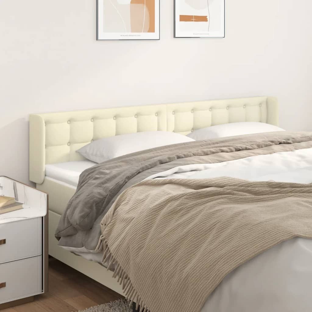 Kopfteil mit Ohren Creme 163x16x78/88 cm Kunstleder , Kopfteile Design 2024