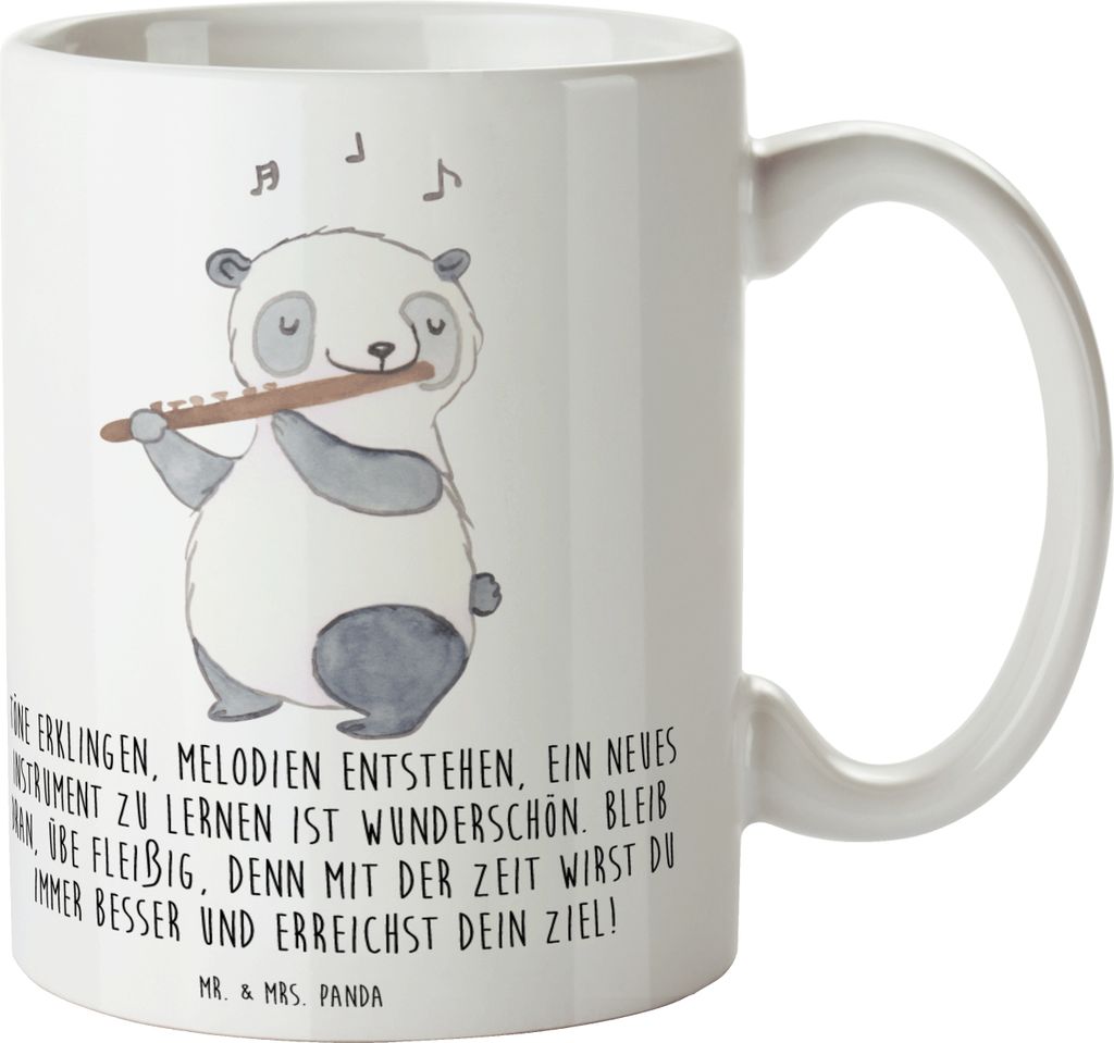 Mr. & Mrs. Panda Kaffeetasse Ein neues Musikinstrument lernen - Weiß - Geschenk, Inspiration, musikalische Reise, Becher, Trinkbecher, Zuversicht,...
