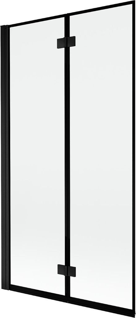 Mexen Mist Duschwand 2-flügelig links 100 x 150 cm, schwarzer Rahmen, schwarz - 8A9-100-002-70-70-L