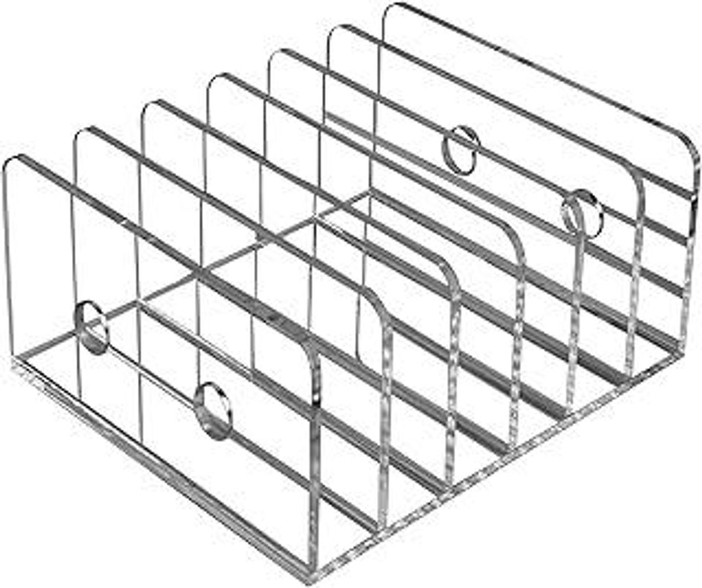 Deefongo Mail Organizer Countertop, 6 Grids Vertical Acrylic Desktop File Holder, Mail Sorter Holder, File Rack Stand Letter Sorter, Clear Desk Org...