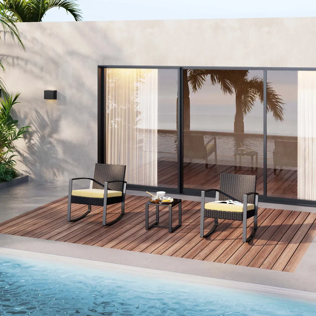 Ensemble bistrot pour petit balcon, mobilier de terrasse 2 places compact