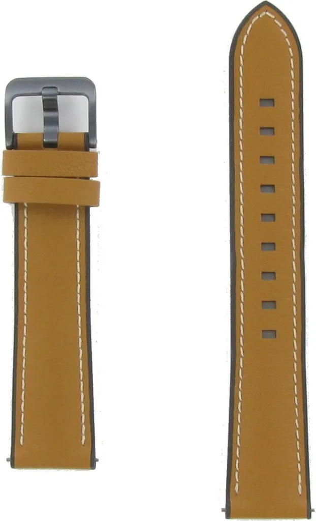 Bracelet Cuir Anti-Irritation Samsung Galaxy Watch 42mm Gear Sport Tan