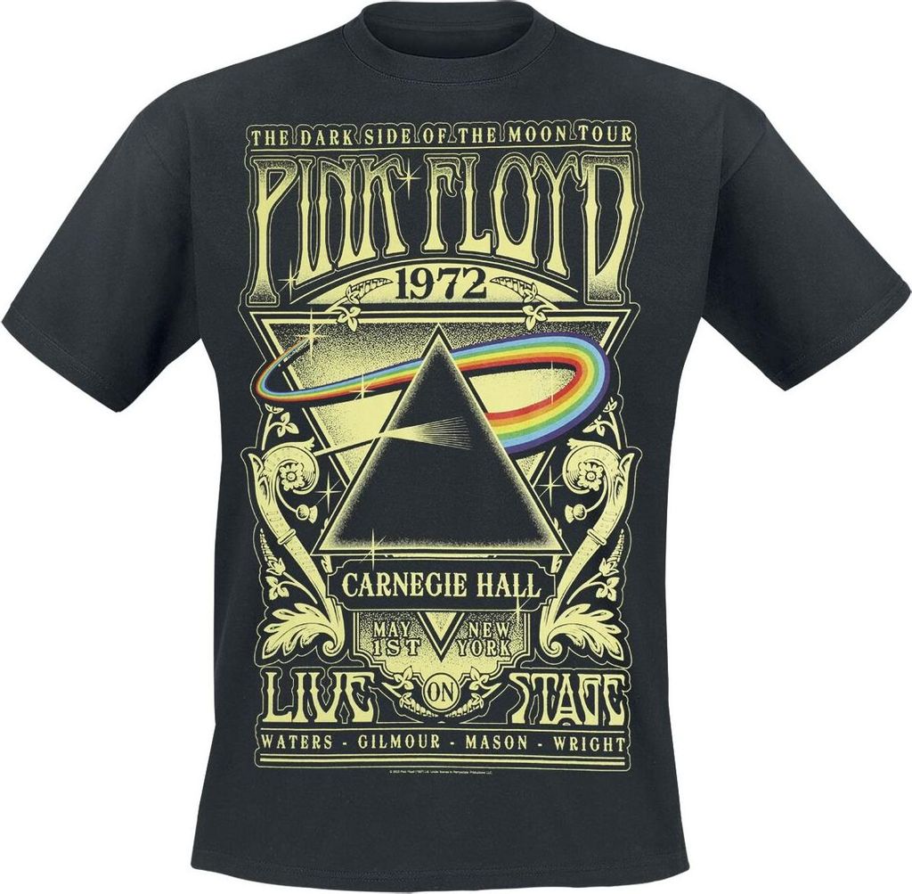 Pink Floyd T-Shirt Herren The Dark Side Of The Moon - Live On Stage 1972 - Heavyweight schwarz M