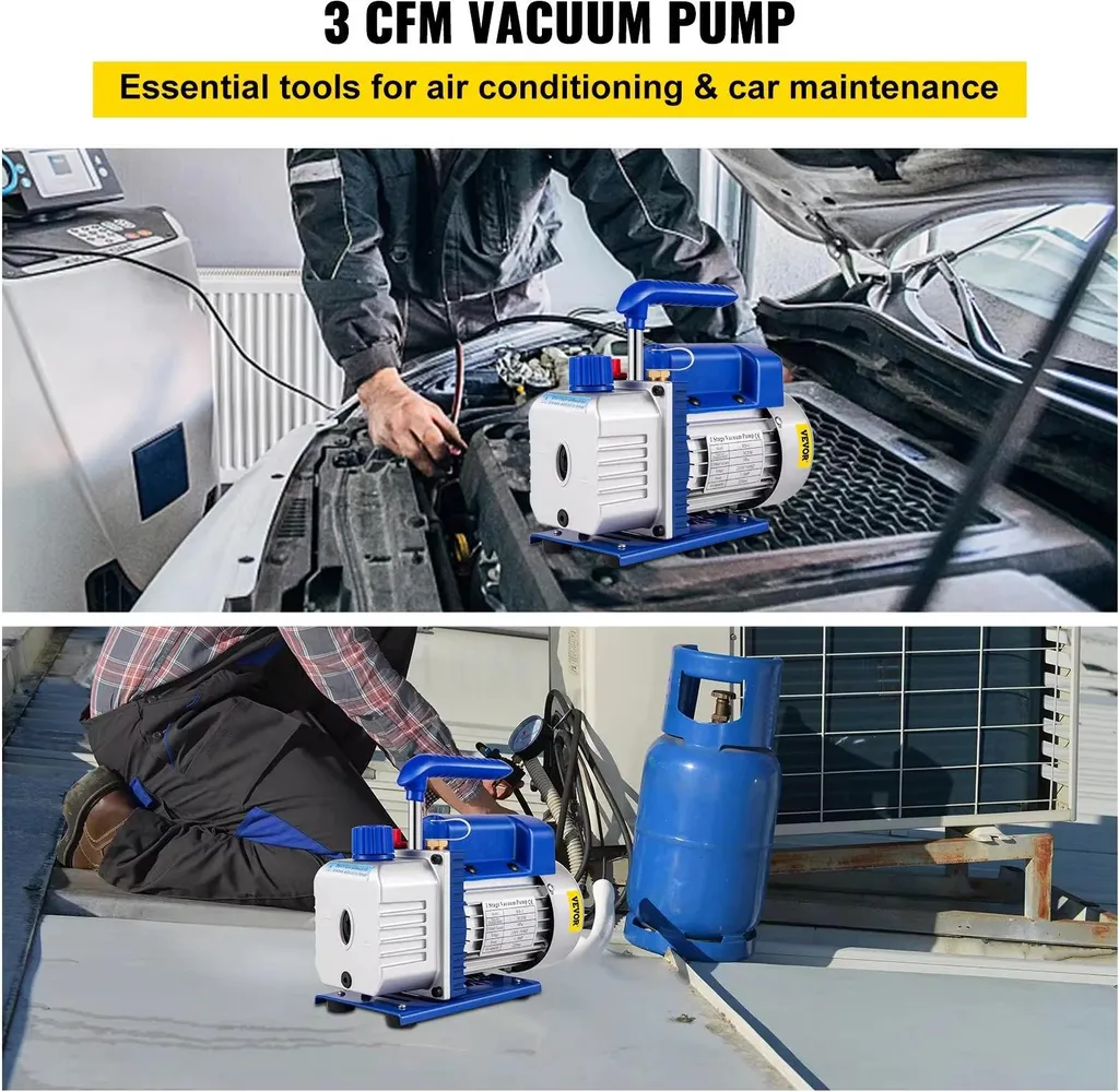 Pompe à vide 3 CFM 220V EU - Débit performant et construction robuste - 2