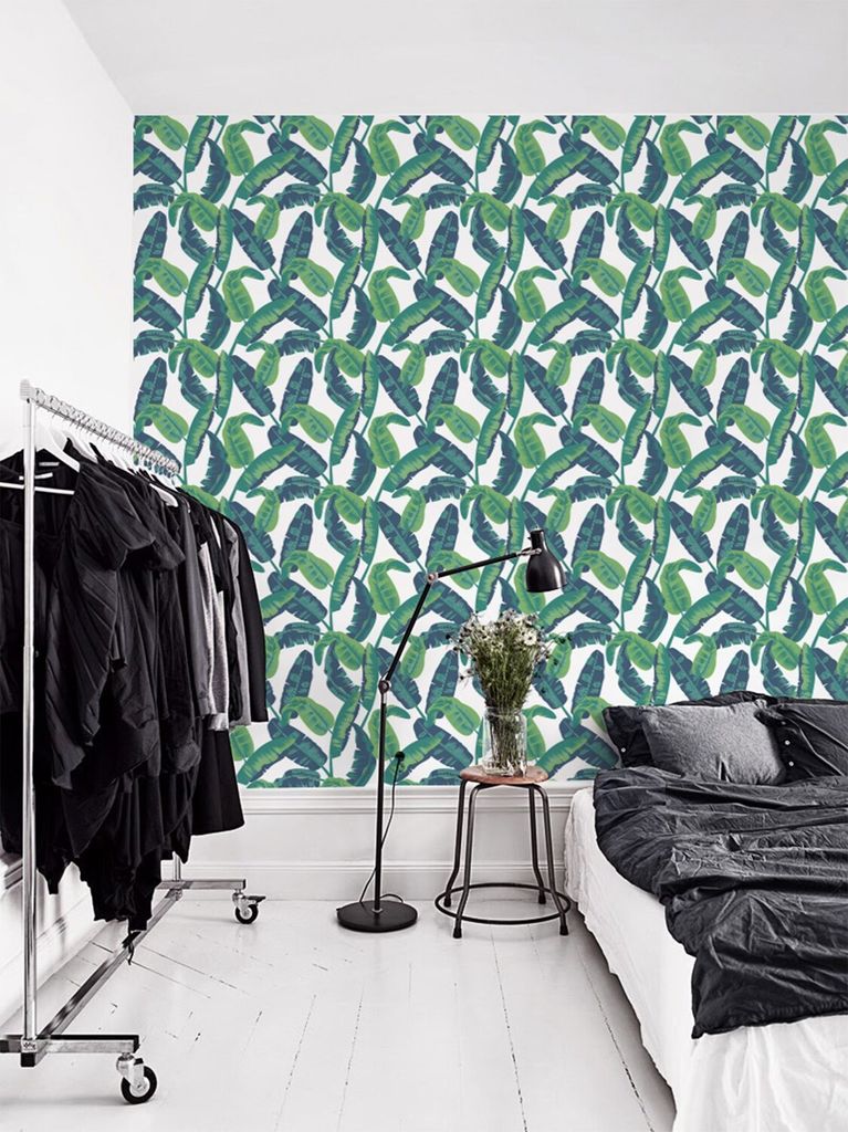 Coloray Fototapete 208x146 cm Vlies-Fototapete - Bananenblatt Floral.