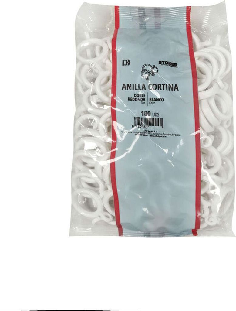 Stoker Round Duschvorhangringe 100 Einheiten One Size