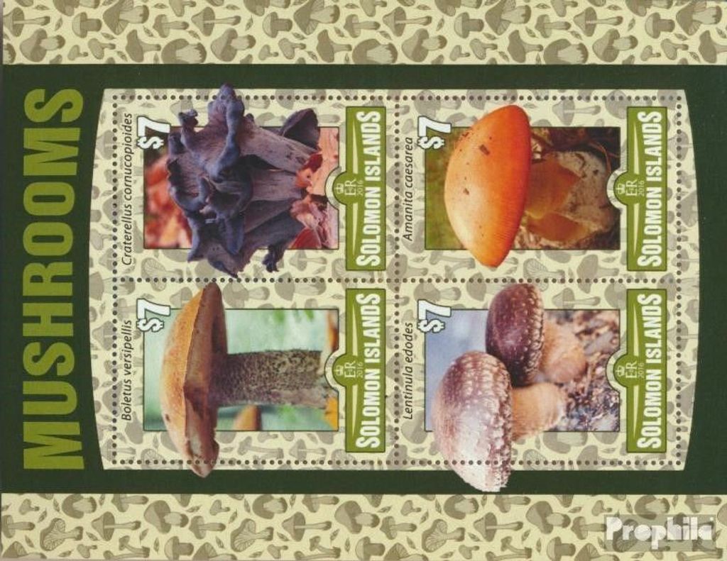 Briefmarken Salomoninseln 2016 Mi 3511-3514 Kleinbogen (kompl. Ausg.) postfrisch Pilze