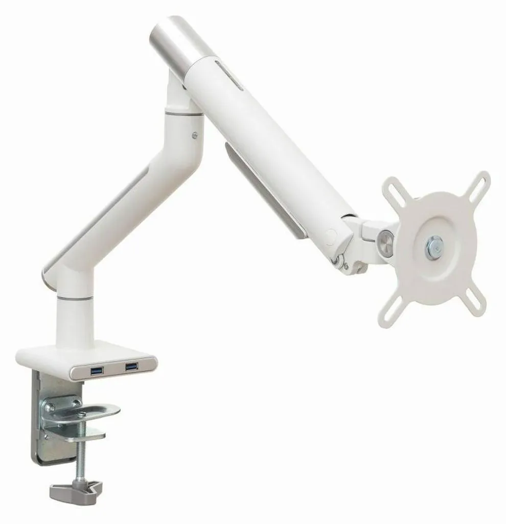 Supporto da tavolo per monitor LED/LCD 17-32" ART L-19GD Alimentazione gas 2-9 kg 2x USB 3.0 Bianco