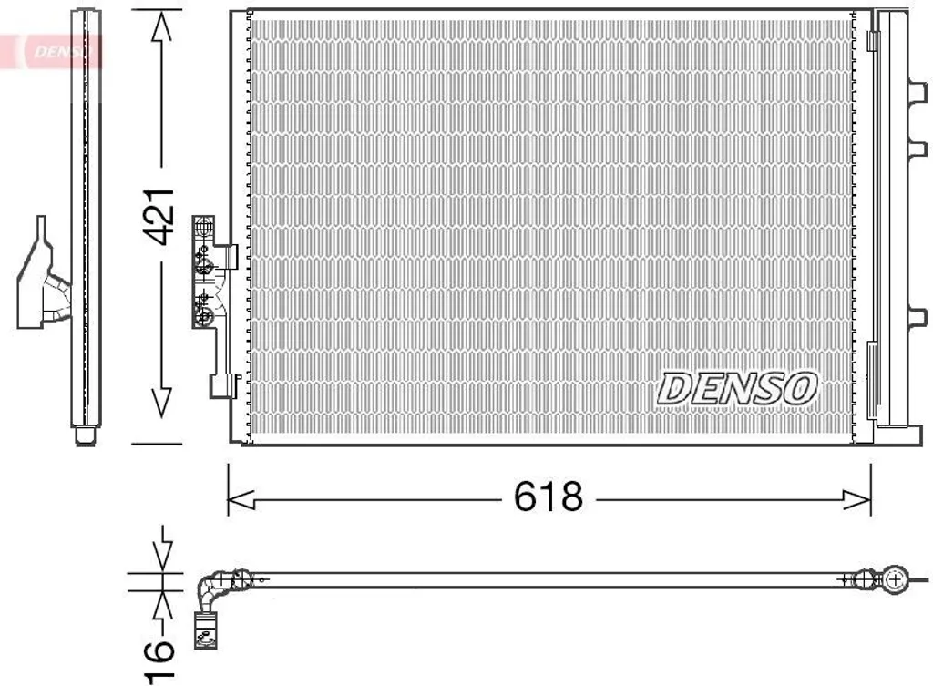 Condenseur de clim DENSO DCN05016 avec sécheur pour BMW X3 (F25) - 64539216144