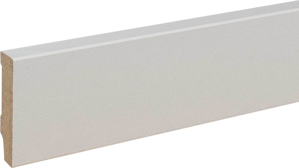 Sockelleiste MDF 13 x 58 x 2400 mm Creme zum Kleben, Clipsen, Schrauben & Nageln MDF-Kern foliert Fußleiste by PROVISTON 12 Meter | 5 Stück