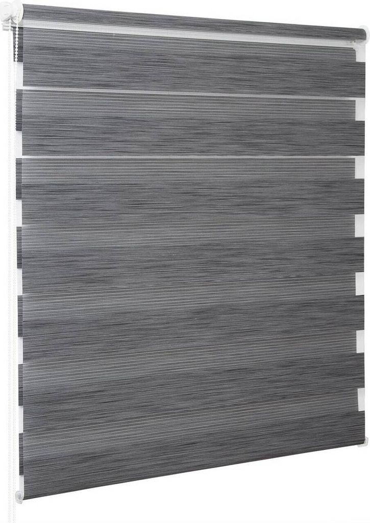 Doppelrollo Klemmfix ohne Bohren für Fenster in Marmor Grau : 75x150 cm Größe: 75x150 cm