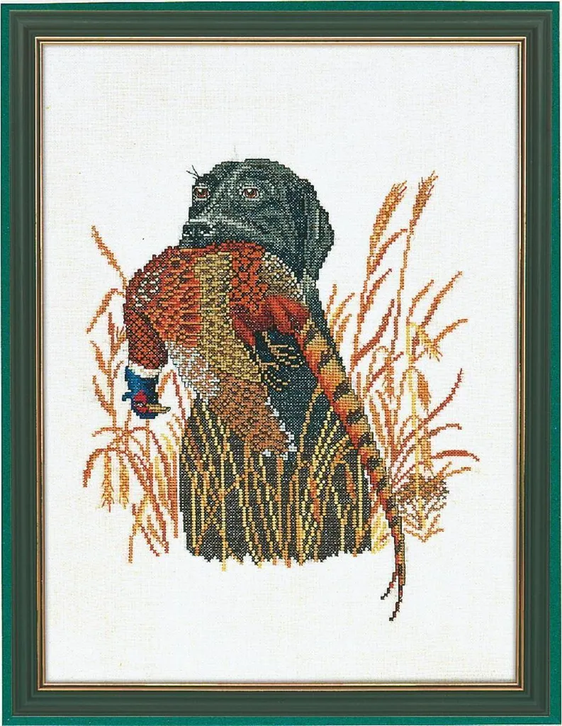 Eva Rosenstand Point de Croix Chien de Chasse et Faisan - Kit 30x40cm