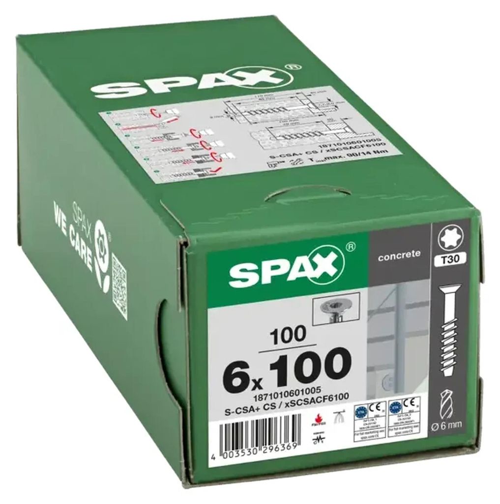 SPAX® 1871010601005 SPAX® Betonbouten S-CSA+, platte kop, Productafbeelding 