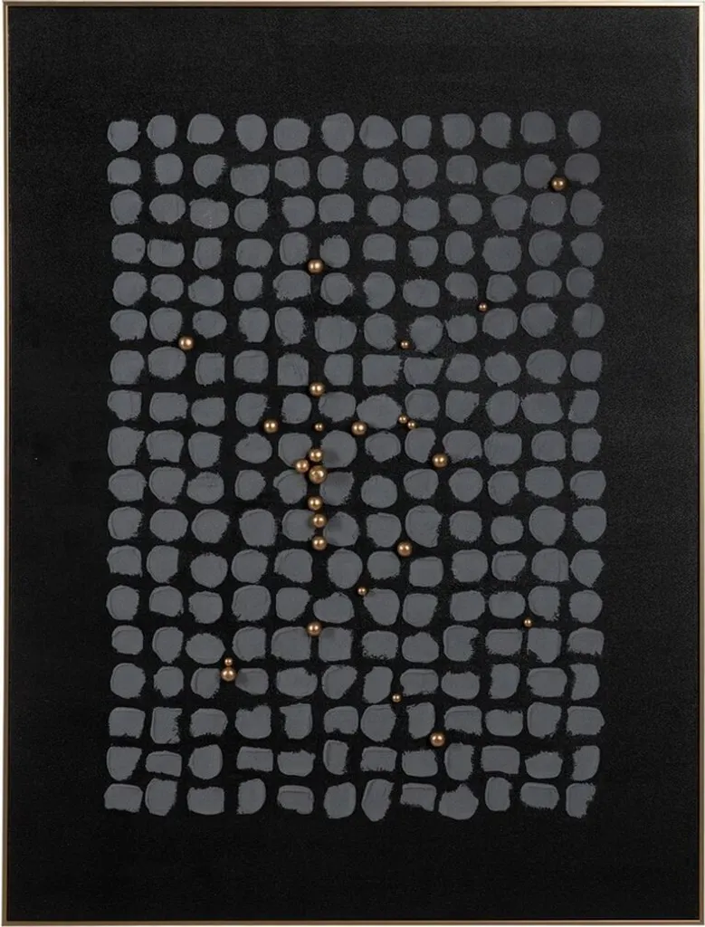 Comment habiller un grand mur ? Tableau noir gris abstrait design