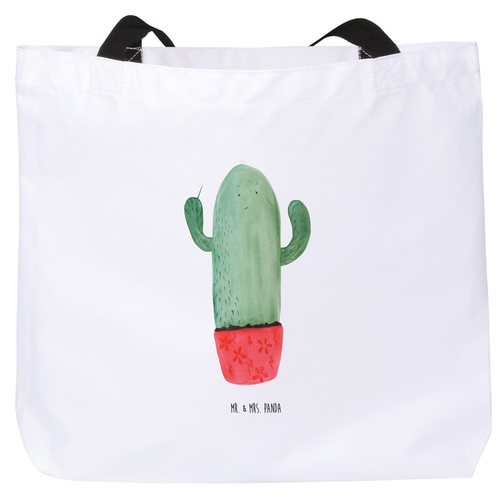 Mr. & Mrs. Panda Schultasche Kaktus Wut - Weiß - Geschenk, Kakteen, Kollege, Reisetasche, Büro, wütend, Tote Bag, Kollegin, Tragetasche, Stoffbe...